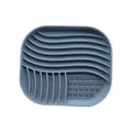 Tapis d'alimentation lente en silicone bleu pour chiens et chats avec ventouses - Rectangle Arrondi / Bleu