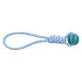 Giocattolo per cani con corda blu e bianca e palla per snack color turchese resistente. - Palla con Corda / Piccolo (Diametro 5cm) / Blu