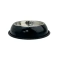 Ciotola professionale in acciaio inossidabile per cani con base nera antiscivolo esterna - Diametro Fondo 22CM / Nero