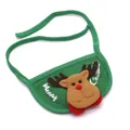 Green festive pet Christmas bib featuring a cute 3D plush reindeer with festive text - S / Green Reindeer Bib