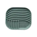 Alfombrilla de silicona verde mate para perros con texturas de ondas y de puntos - Rectángulo Redondeado / Verde matcha