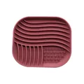 Alfombrilla de silicona granate para alimentación lenta de perros y gatos, anti-ahogo - Rectángulo Redondeado / Rojo Ladrillo