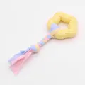 Giocattolo da masticare in TPR per cani con corda in tessuto intrecciato per l'igiene orale - Striscia di Tessuto Stella a Cinque Punte - Giallo