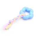 Giocattolo da masticare in TPR blu con corda intrecciata colorata per cani masticatori - Striscia di Tessuto Stella a Cinque Punte - Blu