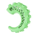 Jouet à mâcher pour chien en TPR vert clair avec picots de nettoyage dentaire en forme de C - Style Calmar / Vert Calmar