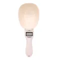 Electronic pet food measuring spoon with LCD display for cat and dog food, white finish - Battery Powered