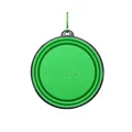 Portable green silicone collapsible pet bowl with a green carabiner for outdoor dog use - 350ml / Black Frame Without Buckle / Green