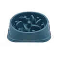 Dark blue plastic slow feeder dog bowl with maze pattern to prevent choking and bloating - S / Blue