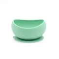 Cuenco de silicona verde menta para mascotas con ventosa antideslizante para gatos y perros - Redondo / Verde