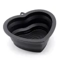 Bol pliable en silicone noir en forme de cœur pour nourrir les animaux en plein air - Noir