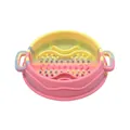 Comedero antivoracidad de silicona de colores para mascotas con relieve interno - Rosa Amarillo