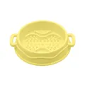 Cuenco de silicona amarilla para alimentación lenta de mascotas con asas laterales. - Amarillo