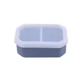 Blaugrauer Silikon-Doppelnapf mit transparentem Deckel für Katzenfutter und Wasser - 14.2*11*4.8cm / Blau