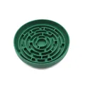 Green circular silicone pet slow feeder bowl with internal maze pattern for anti-choking - Green (Maze Style)