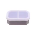 Durable purple silicone double pet bowl for cats and dogs with non-slip splash-proof rim - 14.2*11*4.8cm / Gray
