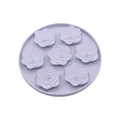 Lavender purple rose-shaped silicone slow feeder licking mat for dogs and cats, anti-slip - Clover Square / Light Blue