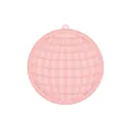 Tapis de léchage rond en silicone rose pour animaux avec motif de grille boule disco - Rose