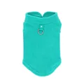 Gilet per cani in pile verde acqua con anello a D in metallo per guinzaglio, cappotto caldo - Azzurro
