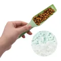 Ergonomic green plastic pet food scoop with integrated bag clip and material view - S / Light Green