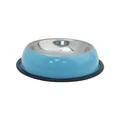 Ciotola antiscivolo in acciaio inossidabile azzurro resistente perfetta per cani e gatti - Blu