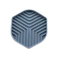 Cuenco de silicona azul hexagonal para alimentación lenta de perros y gatos con ventosa - Hexágono / Azul