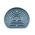 Cuenco de silicona azul para perros con diseño de laberinto arcoíris para comer lento - Azul