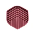 Comedero antivoracidad hexagonal de silicona para perros con relieve en rosa viejo - Hexágono / Rojo Ladrillo