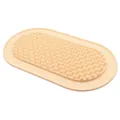 Beige silicone dog lick mat textured slow feeder pad for pet anxiety and choking relief - S / Yellow