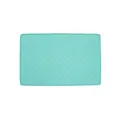 Anti-slip silicone pet feeding mat with embossed paw print design in light teal. - Light Green