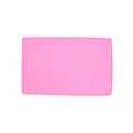 Pink silicone pet feeding mat with raised paw print pattern and anti-spill raised edges - Pink
