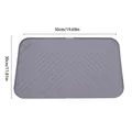 Grey silicone pet feeding mat with dimensions 50x30cm and anti-slip texture - 50*30cm / Gray