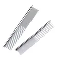 Professional stainless steel pet grooming combs for cats and dogs hair detangling. - Straight Row Comb / S
