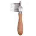 Pettine professionale per animali con manico in legno e lame in acciaio inox per cani. - Pettine districante con manico in legno / Standard / Colore legno naturale