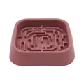 Comedero lento de silicona color malva con diseño de laberinto para evitar atragantamientos - Rojo