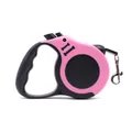 Retractable pink and black pet leash with anti-slip handle and cute bone pattern - 5 Meters / Pink