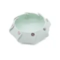 Cuenco plegable de silicona verde menta para mascotas con botones a presión para viajes - Verde