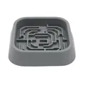 Comedero lento cuadrado duradero de silicona gris para perros con diseño de laberinto - Gris