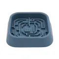 Cuenco de silicona azul para perros con diseño de laberinto para evitar atragantamientos y comer lento - Azul