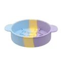 Pet tricolor silicone slow feeder dog bowl anti-choking design for healthy eating - Blue and Purple