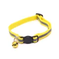 Collare riflettente giallo per gatti con campanello e fibbia a forma di gatto carino - Giallo