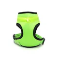 Adjustable neon green breathable mesh LED glowing dog harness with safety reflective strip - S / Green