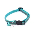 Collare per gatti turchese riflettente con campanellino e fibbia a faccia di gatto - Verde menta