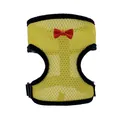 Arnés tipo chaleco de malla transpirable amarillo con un bonito lazo rojo para perros - M / Amarillo