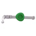 Adjustable pet tracking collar with silver bell and green silicone tracker holder - Green