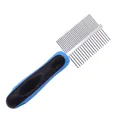 Professioneller doppelseitiger Haustierkamm mit Edelstahlzähnen für Hunde und Katzen - Double-sided Comb / Blau