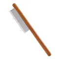 Professional wooden handle pet grooming comb with long and short stainless steel pins - Long and Short Needle Comb