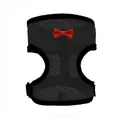 Arnés de malla negra transpirable para mascotas con un pequeño lazo rojo decorativo - S / Conjuntos / Negro