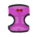 Arnés para perro de malla púrpura transpirable con un pequeño lazo rojo decorativo. - XL / Rosa