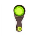 Collapsible silicone pet food measuring scoop with bag clip in green and brown finish - S / 118ml / Green