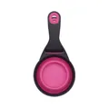 Collapsible pink silicone pet food scoop with a long handle for dogs and cats product - M / 237ml / Pink